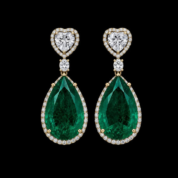 Royal Emerald Dangle Earrings