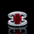 Elegant Moissanite & Ruby Double Halo Ring – Luxury Silver Statement Piece