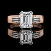 Emerald-Cut Moissanite Diamond Ring for Men | Two-Tone Silver & Rose Gold Statement Band