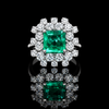 Emerald Halo Brilliance Ring – Precision-Cut Diamond Elegance