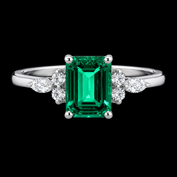 Emerald Radiance Moissanite ring
