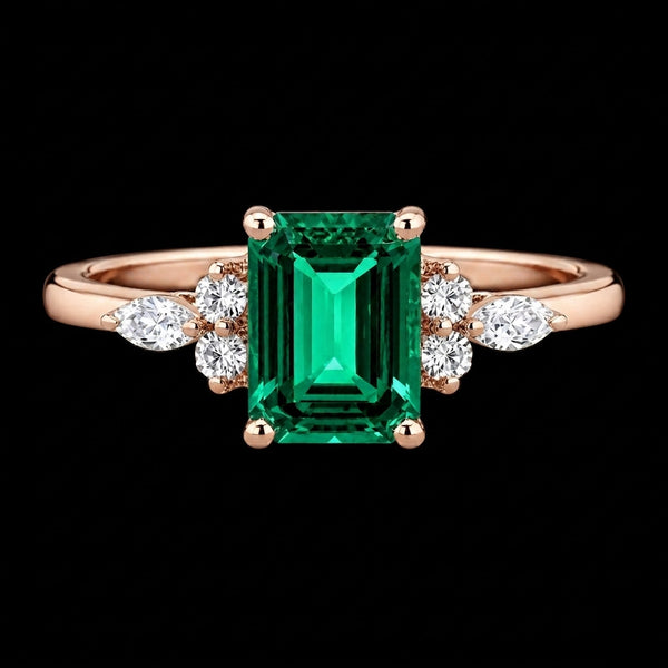 Emerald Radiance Moissanite ring