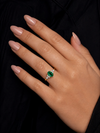 Emerald Aura Moissanite Ring in 925 Sterling Silver