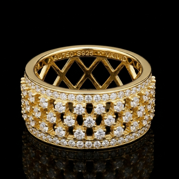 Aurelia Moissanite Lattice Band