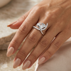 Silver Ginkgo Moissanite bypass Ring