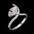 Silver Ginkgo Moissanite bypass Ring