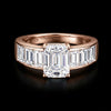 Emerald cut moissanite ring