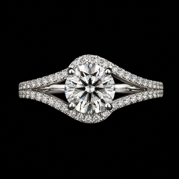 Celestial Bypass Halo Ring in Sterling Silver