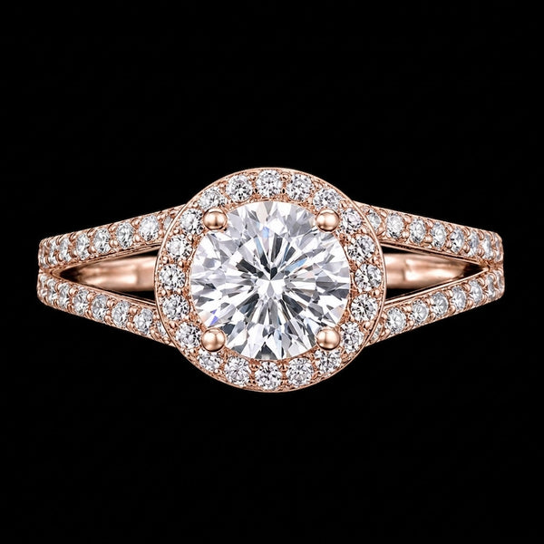 Celestial Halo Moissanite Ring in Sterling Silver