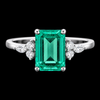 Emerald Elegance – Timeless Moissanite & Diamond Ring
