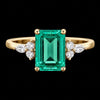 Emerald Elegance – Timeless Moissanite & Diamond Ring