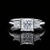 Elegant Three-Stone Princess Cut Moissanite Diamond Ring in Silver