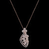 a rose gold-plated cubic zirconia pendant and earring set.