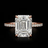 Emerald-Cut Moissanite Solitaire Ring in Sterling Silver