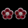Ruby Petal Halo Studs