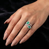 Emerald Radiance Moissanite Dual Halo Ring