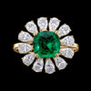 Emerald Blossom Halo Ring – Timeless Elegance in Every Detail