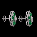 Emerald Petal Halo Studs