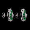 Emerald Petal Halo Studs