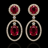 Ruby Halo Drop Earrings