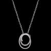 Intertwined Oval Diamond Pendant in White Gold Finish