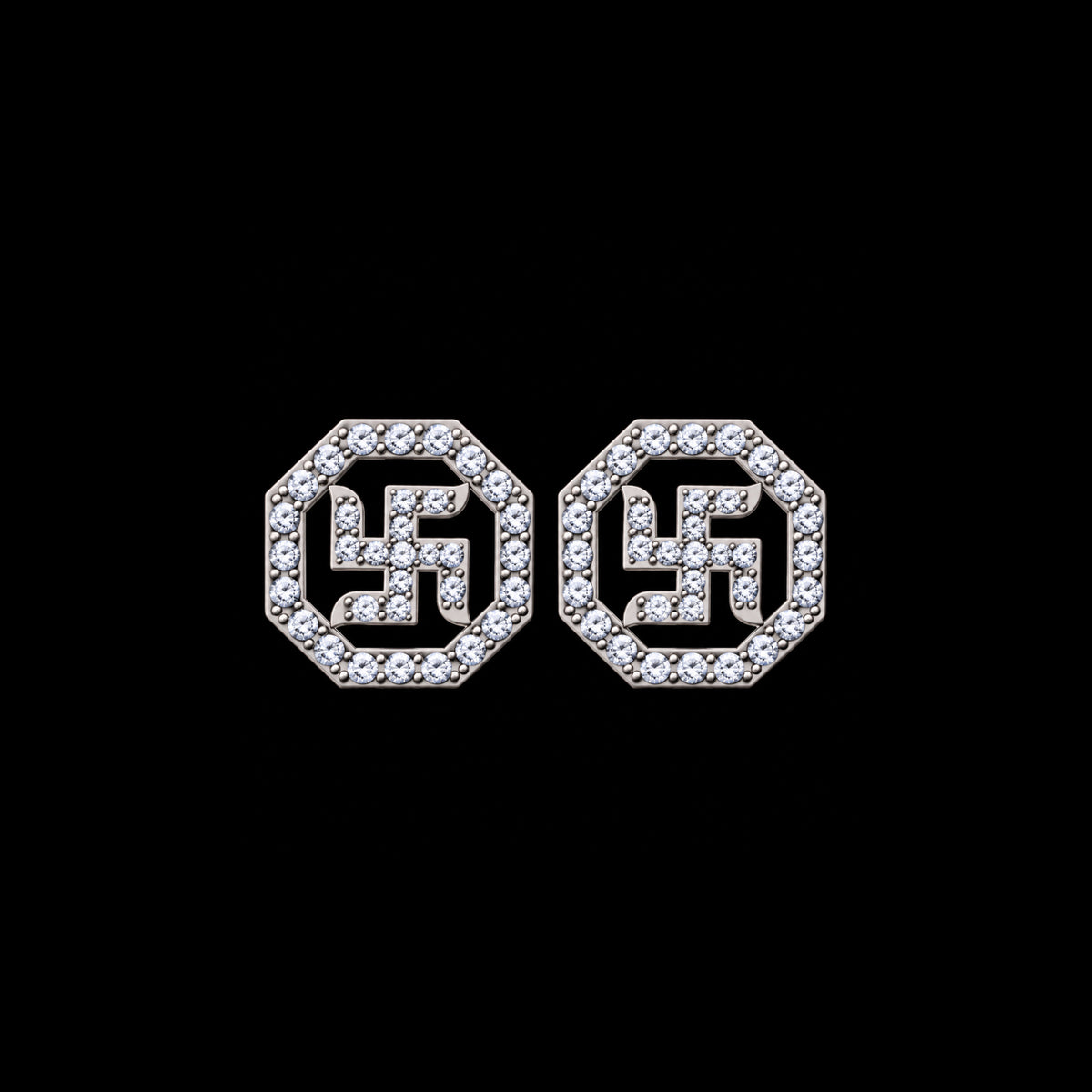 Swastik Octagon Studs