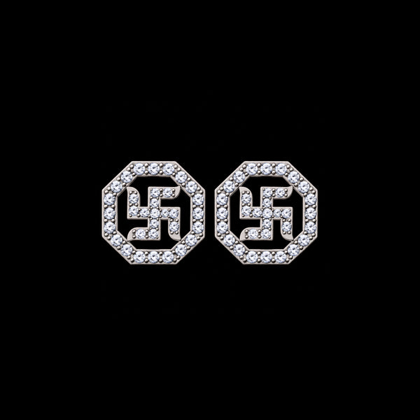 Swastik Octagon Studs
