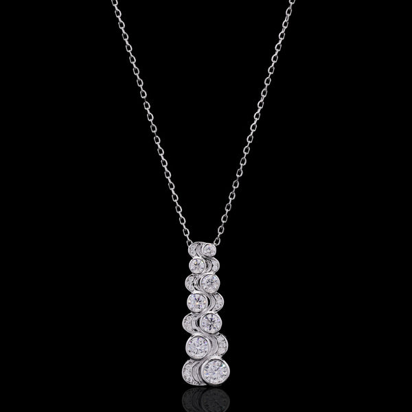 Elegant Seven-Stone Diamond Drop Pendant