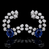 Blue Sapphire Vine Cuff Earrings
