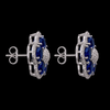 Blue Petal Halo Studs