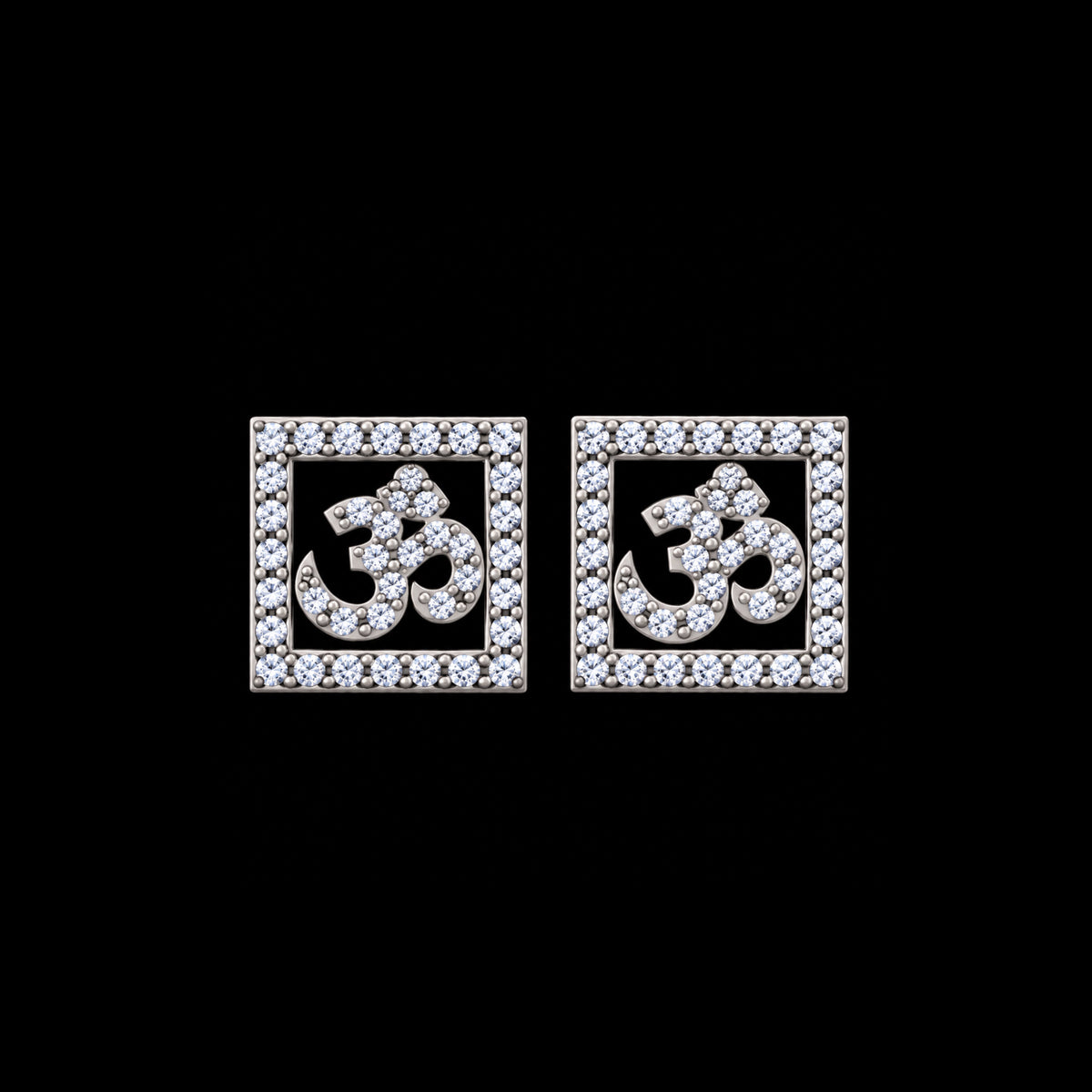 Om Square Studs