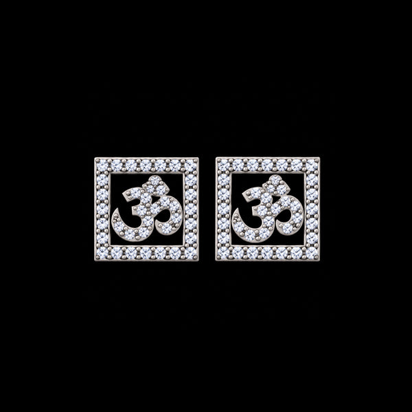 Om Square Studs