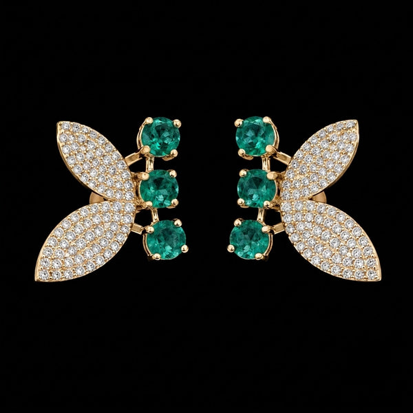 Emerald Butterfly Studs