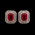 Double Frame Ruby Studs