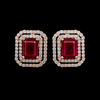 Double Frame Ruby Studs