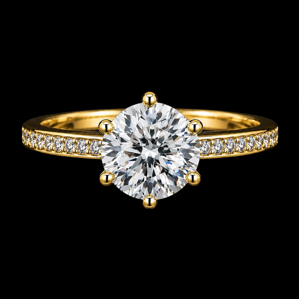 Celestia Sparkle Moissanite Solitaire Ring in Sterling Silver