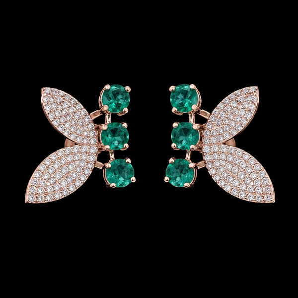 Emerald Butterfly Studs