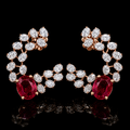 Ruby Vine Cuff Earrings