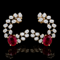 Ruby Vine Cuff Earrings