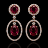 Ruby Halo Drop Earrings