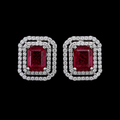 Double Frame Ruby Studs