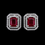 Double Frame Ruby Studs