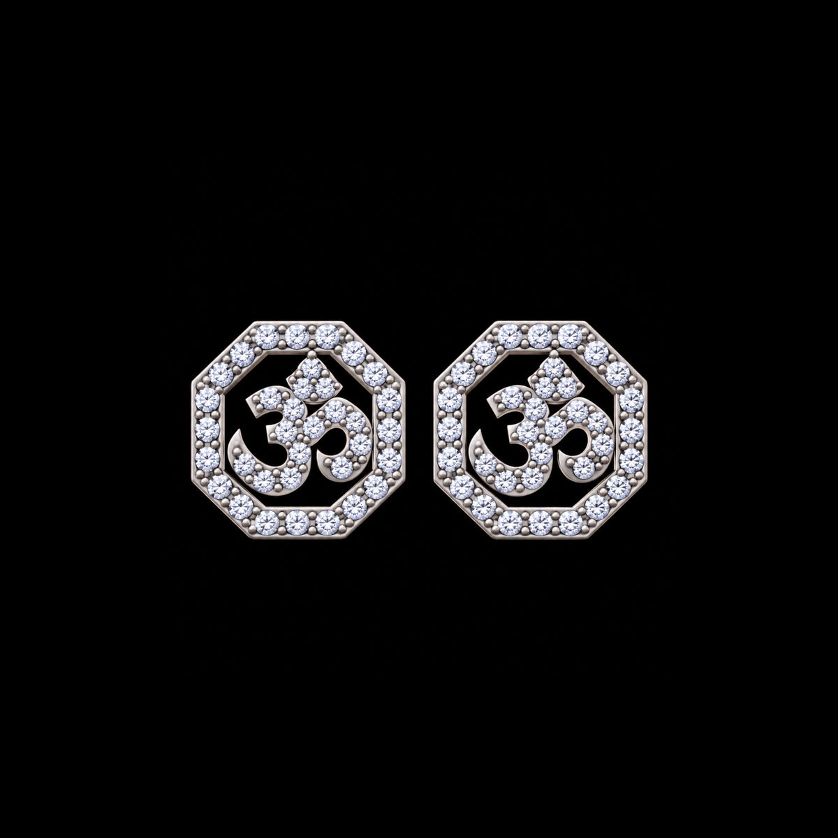 Om Octagon Studs