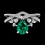 Pear-Cut Emerald Elegance Ring with Moissanite Accents in Silver