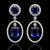 Blue Sapphire Halo Drop Earring