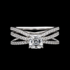 Luminous Cross-Band Ring – Hand-Cut Asscher Moissanite