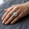 Radiant Floral Moissanite Diamond Statement Ring