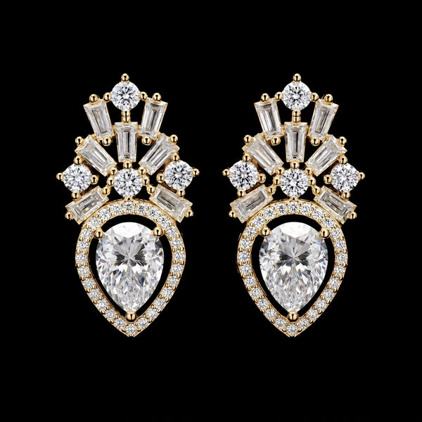 Sunburst Pear Earrings