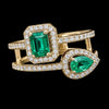 Emerald Radiance Moissanite Dual Halo Ring