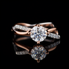 Elegant Twisted Band Rose Gold Diamond Ring for Women